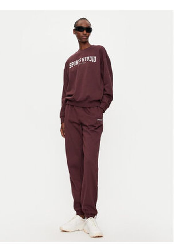 Athlecia Bluza Giannis W Crew Neck EA243363 Bordowy Regular Fit. Kolor: czerwony. Materiał: syntetyk