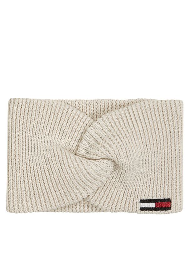 TOMMY HILFIGER - Tommy Hilfiger Opaska materiałowa Elongated Flag AW0AW16776 Beżowy. Kolor: beżowy. Materiał: materiał, bawełna