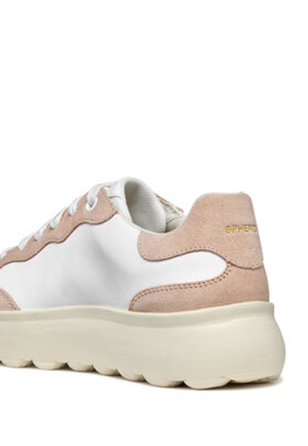 Geox Sneakersy D Spherica Ec4.1 D55TCA 08522 C1Z8Z Biały. Kolor: biały. Materiał: skóra