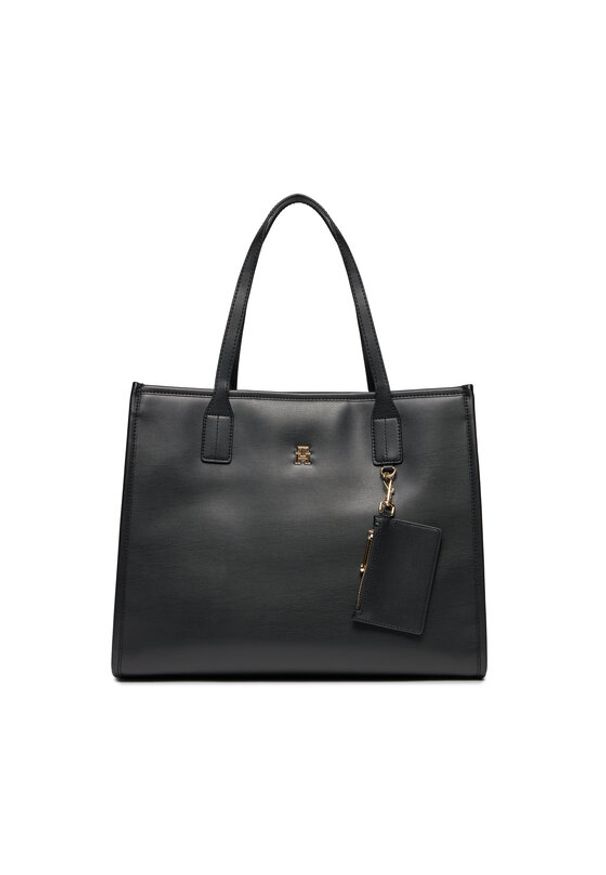 TOMMY HILFIGER - Tommy Hilfiger Torebka Th City Tote AW0AW15690 Czarny. Kolor: czarny. Materiał: skórzane