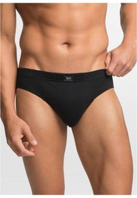 bonprix - Slipy maxi z bawełny (5 par). Kolor: czarny. Materiał: bawełna. Wzór: aplikacja #1