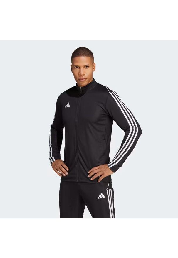 Bluza piłkarska męska Adidas Tiro 23 League Training Track Top. Kolor: biały, czarny, wielokolorowy. Materiał: poliester. Sport: piłka nożna