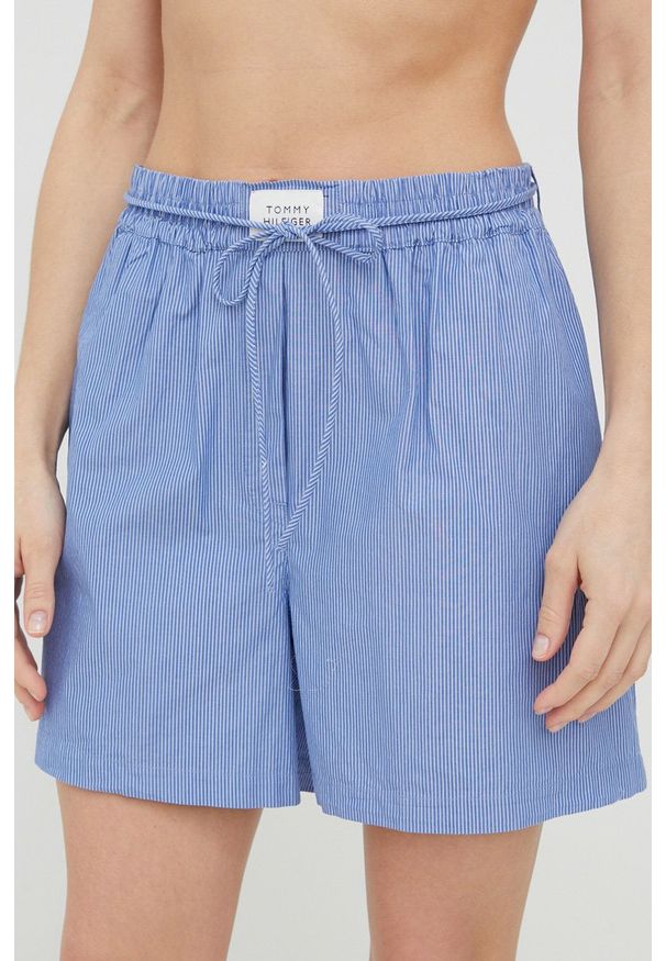 TOMMY HILFIGER - Tommy Hilfiger szorty piżamowe bawełniane. Kolor: niebieski. Materiał: bawełna