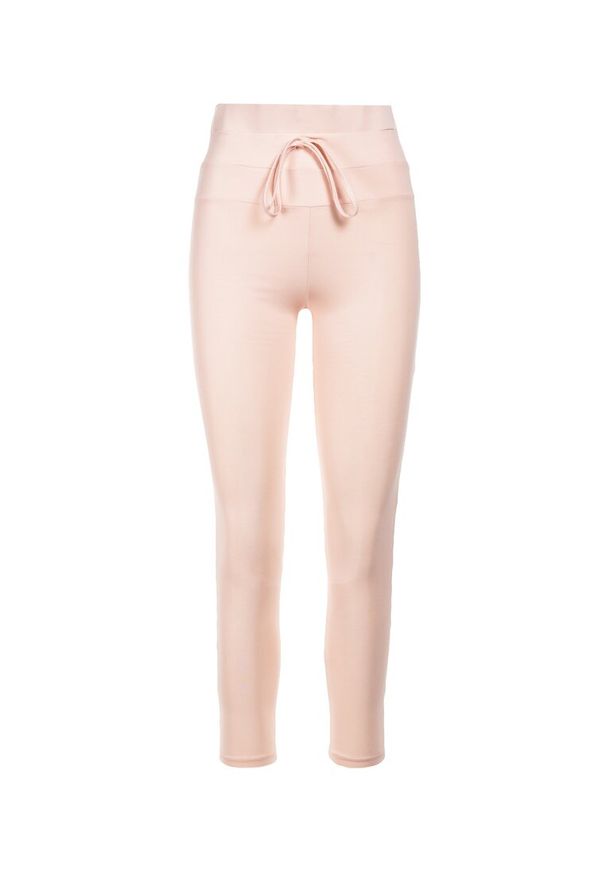 Renee - Jasnoróżowe Legginsy Bolireisis. Okazja: na spacer. Stan: podwyższony. Kolor: różowy. Materiał: dzianina. Długość: długie