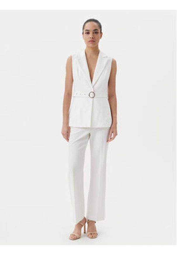 Morgan Kamizelka 202-VROSSO.F Biały Regular Fit. Kolor: biały. Materiał: bawełna, syntetyk