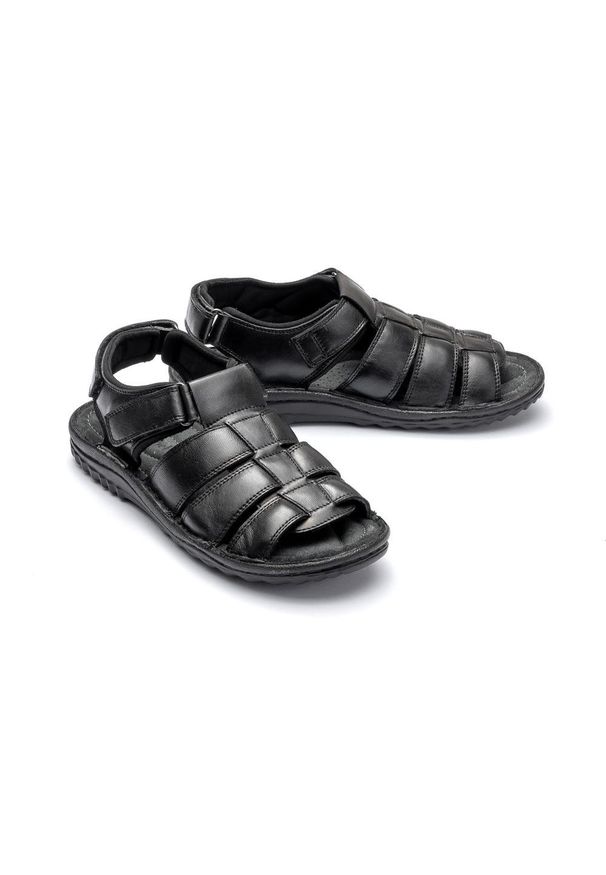 Comfortabel - COMFORTABEL 610248-1 schwarz, sandały męskie. Zapięcie: rzepy. Kolor: czarny. Materiał: skóra