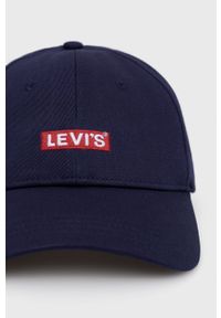 Levi's® - Levi's Czapka bawełniana kolor granatowy gładka. Kolor: niebieski. Materiał: bawełna. Wzór: gładki. Styl: biznesowy #3