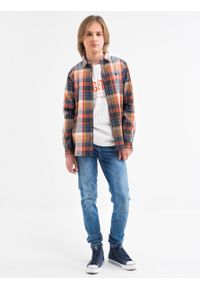Big-Star - Koszula chłopięca w kratę Arwin 701. Okazja: na co dzień. Typ kołnierza: button down. Kolor: pomarańczowy. Materiał: bawełna, tkanina. Wzór: kolorowy, gładki. Styl: elegancki, klasyczny, casual #6