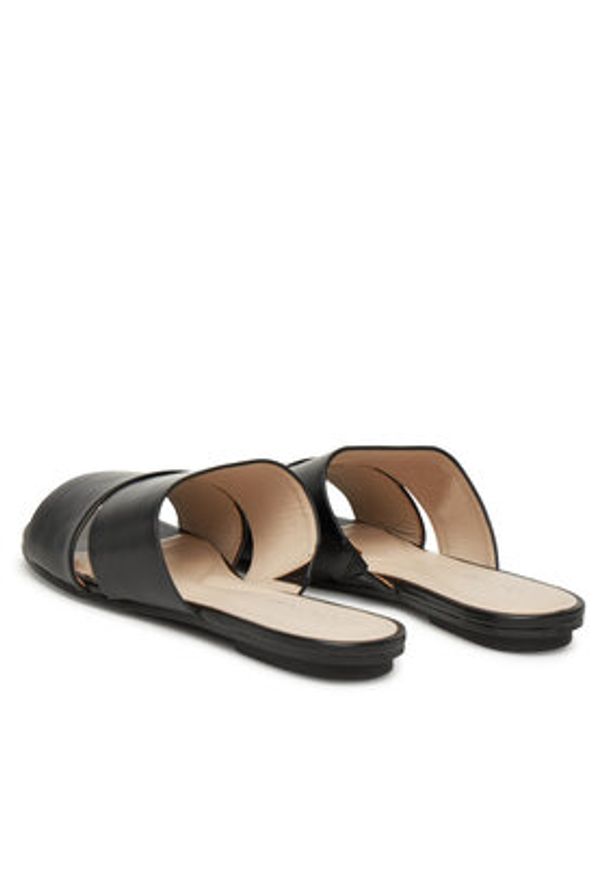 Calvin Klein Klapki Flat Slide - Lth 2 Straps HW0HW02365 Czarny. Kolor: czarny. Materiał: skóra