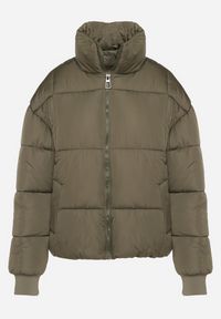 Born2be - Ciemnozielona Pikowana Kurtka Puffer o Prostym Kroju ze Ściągaczami przy Rękawach Suzzana. Okazja: na co dzień, na spacer. Kolor: zielony. Materiał: jeans, poliester. Styl: casual, elegancki #7