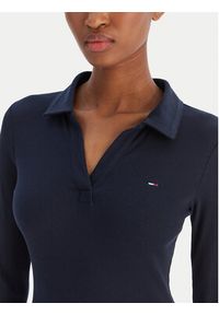 Tommy Jeans Bluzka Essential DW0DW21933 Granatowy Slim Fit. Kolor: niebieski. Materiał: bawełna #5