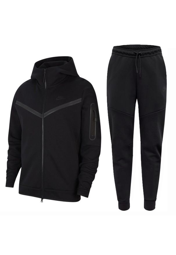 Dres męski sportowy Nike NSW TECH FLEECE. Kolor: czarny. Materiał: dresówka