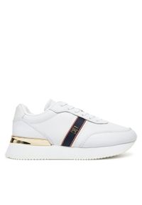 TOMMY HILFIGER - Tommy Hilfiger Sneakersy Webbing Runner FW0FW08904 Biały. Kolor: biały. Materiał: skóra