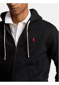 Polo Ralph Lauren Bluza Fleece 710813297001 Czarny Regular Fit. Typ kołnierza: polo. Kolor: czarny. Materiał: bawełna, syntetyk #4
