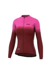 Bluza na rower damska FDX ocieplana. Kolor: różowy, czerwony, wielokolorowy. Sport: kolarstwo