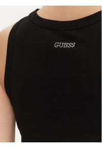 Guess Top W5GP06 KCS10 Czarny Regular Fit. Kolor: czarny. Materiał: bawełna