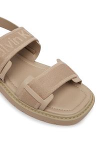 Calvin Klein Sandały Sq Molded Sandal Webb HW0HW02872 Beżowy. Kolor: beżowy. Materiał: materiał #6