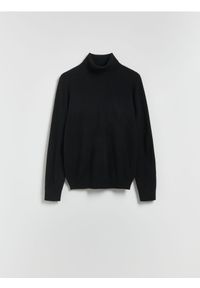 Reserved - Golf z kaszmirem - czarny. Typ kołnierza: golf. Kolor: czarny. Materiał: kaszmir #1