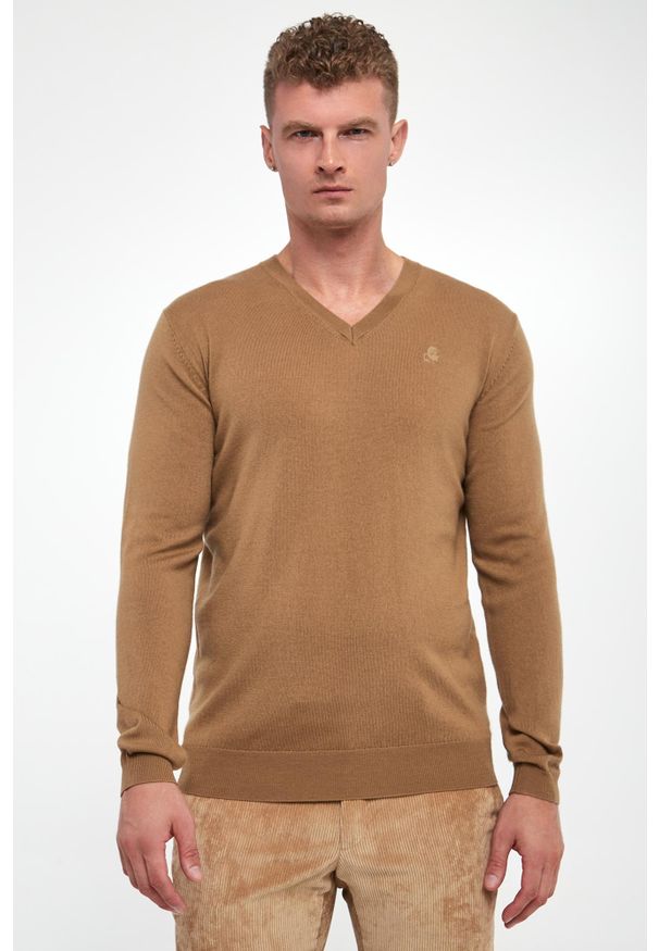 Karl Lagerfeld - Sweter męski wełniany KARL LAGERFELD. Materiał: wełna