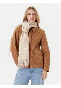 TOMMY HILFIGER - Tommy Hilfiger Szalik Script Logo AW0AW17786 Beżowy. Kolor: beżowy. Materiał: wełna, materiał