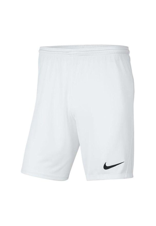 Nike - Dziecięce/niemowlęce Spodenki Z Dzianiny Dry Park III. Kolor: biały. Materiał: dzianina. Styl: sportowy. Sport: turystyka piesza