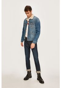 Wrangler - Kurtka jeansowa. Kolor: niebieski. Materiał: jeans. Wzór: gładki #3