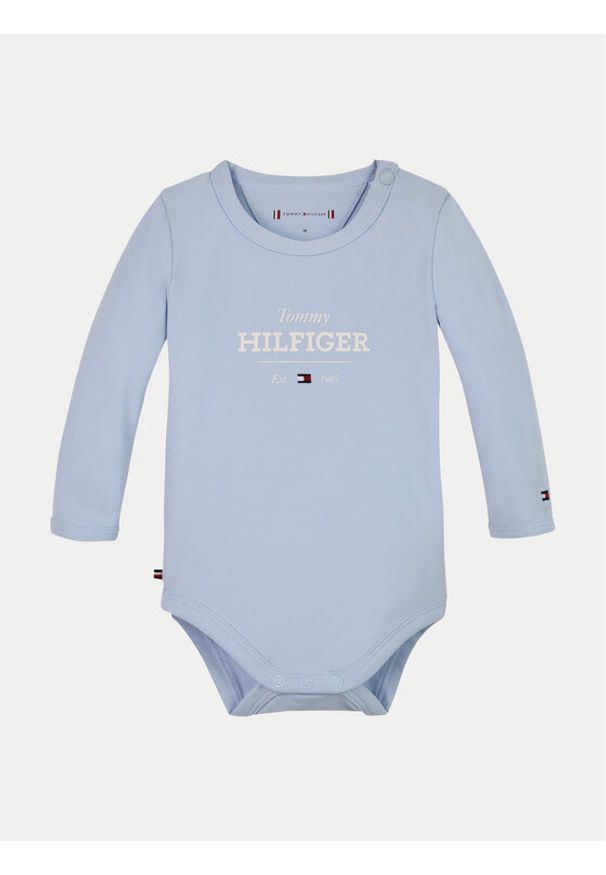 TOMMY HILFIGER - Tommy Hilfiger Body dziecięce Monotype Logo KN0KN01974 Błękitny. Kolor: niebieski. Materiał: bawełna