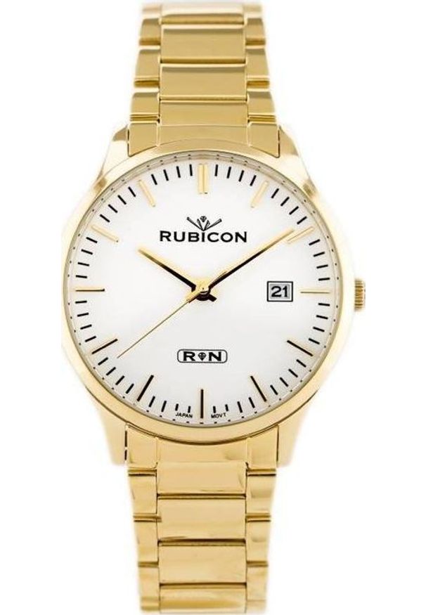 Zegarek Rubicon ZEGAREK MĘSKI RUBICON RNDD60 (zr078c) - stalowy. Kolor: szary