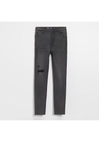 House - Jeansy skinny fit z wysokim stanem i dziurami grafitowe - Szary. Stan: podwyższony. Kolor: szary #1