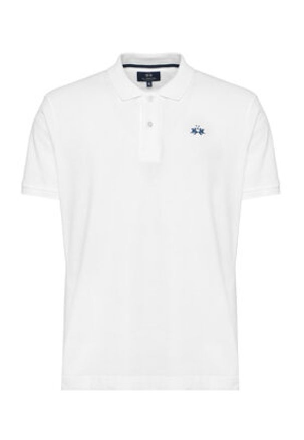 La Martina Polo BPMP01 PK031 Biały Regular Fit. Typ kołnierza: polo. Kolor: biały. Materiał: bawełna