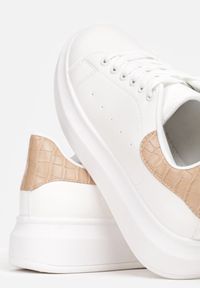 Renee - Biało-Beżowe Sneakersy Therian. Kolor: biały #5