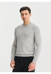 Pako Lorente - PAKO LORENTE – Szary bawełniany sweter z kaszmirem. Okazja: na co dzień. Kolor: szary. Materiał: bawełna, kaszmir. Sezon: jesień. Styl: casual #4