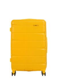 Ochnik - Walizka duża na kółkach. Kolor: żółty. Materiał: materiał, poliester, guma #1