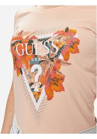 Guess T-Shirt Ss Cn Tropical Train W4GI62 J1314 Pomarańczowy Slim Fit. Kolor: pomarańczowy. Materiał: bawełna #4