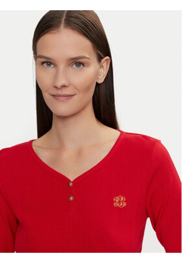 Lauren Ralph Lauren - LAUREN RALPH LAUREN Piżama ILN72374F Czerwony Regular Fit. Kolor: czerwony. Materiał: syntetyk