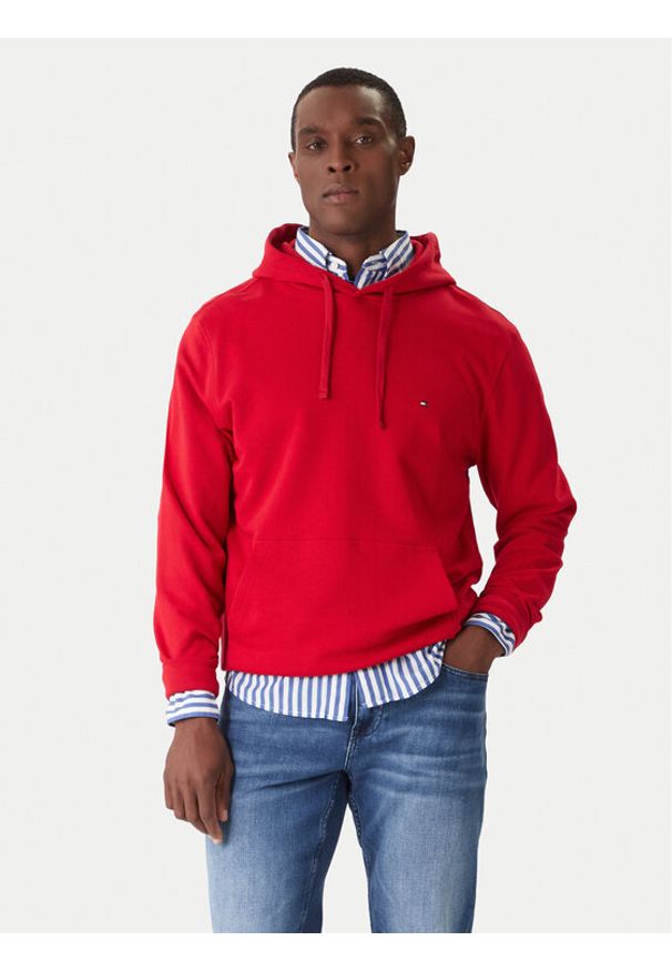 TOMMY HILFIGER - Tommy Hilfiger Bluza Essential MW0MW37235 Czerwony Regular Fit. Kolor: czerwony. Materiał: bawełna