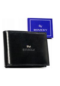 ROVICKY - Portfel skórzany Rovicky RV-70616-BCA czarny. Kolor: czarny. Materiał: skóra
