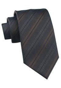 Krawat Męski - Chattier - Odcienie Brązu i Granatu, Paski. Kolor: brązowy, niebieski, wielokolorowy, beżowy. Materiał: tkanina. Wzór: paski. Styl: klasyczny, wizytowy, elegancki