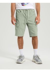 Sinsay - Szorty jeansowe jogger - zielony. Kolor: zielony. Materiał: jeans