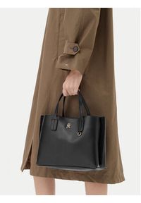 TOMMY HILFIGER - Tommy Hilfiger Torebka Th Distinct Mini Tote AW0AW17192 Czarny. Kolor: czarny. Materiał: skórzane #3