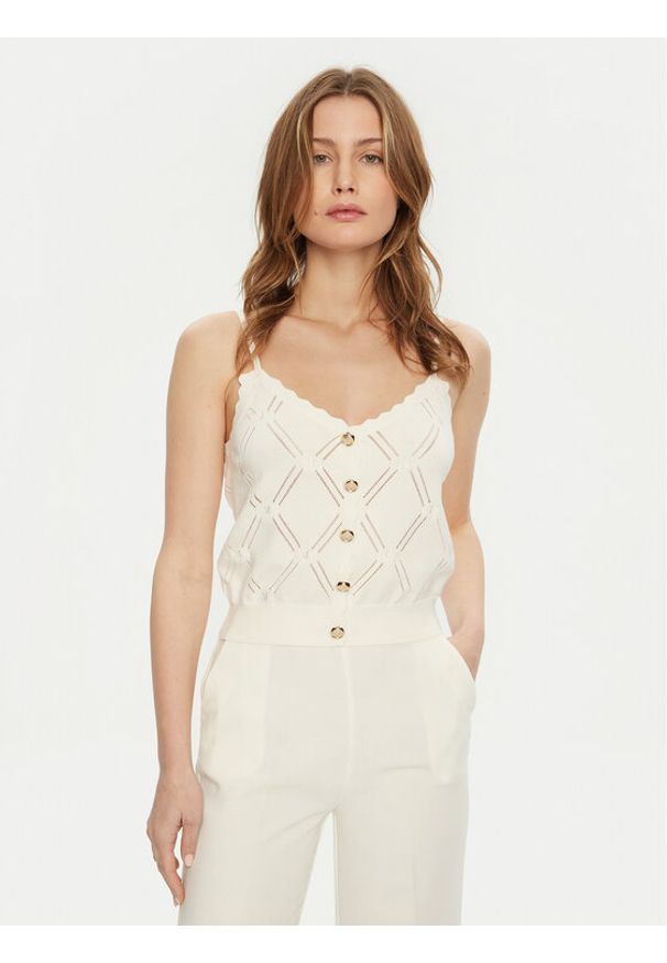 Marciano Guess Top 5RGR23 5857Z Écru Regular Fit. Materiał: syntetyk, wiskoza