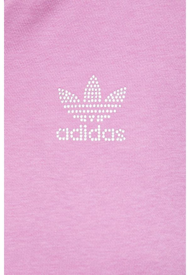 adidas Originals - Bluza. Okazja: na co dzień. Typ kołnierza: kaptur. Kolor: różowy. Materiał: włókno, dzianina, tkanina, materiał. Długość rękawa: raglanowy rękaw. Wzór: gładki. Styl: casual
