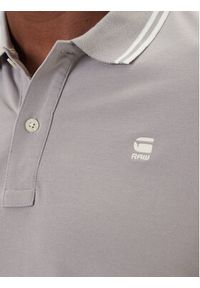 G-Star RAW - G-Star Raw Polo Dunda D17127-5864 Szary Slim Fit. Typ kołnierza: polo. Kolor: szary. Materiał: bawełna #4