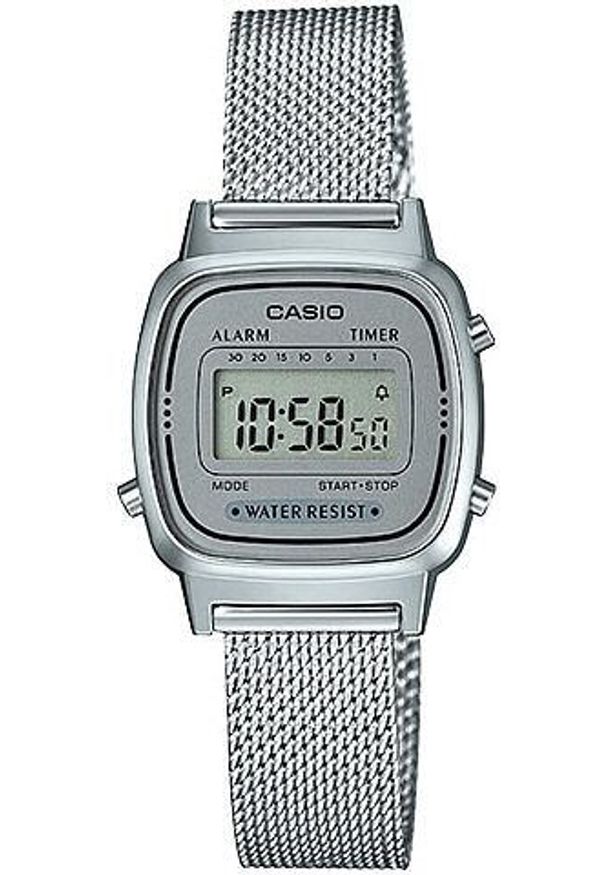 Zegarek Casio Damski Retro LA670WEM-7EF srebrny. Kolor: srebrny. Styl: retro