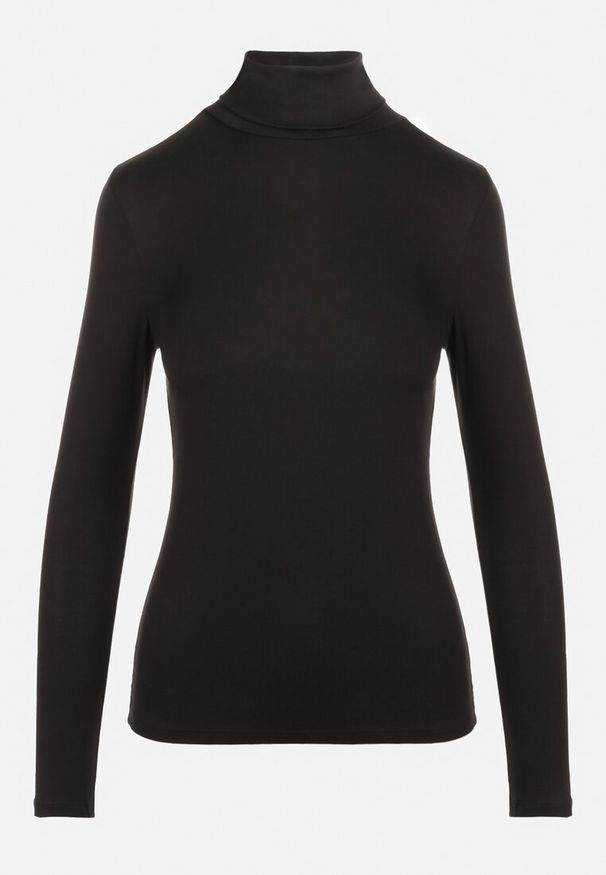 Born2be - Czarny Golf Dere. Okazja: na co dzień. Typ kołnierza: golf. Kolor: czarny. Materiał: jeans. Styl: casual, elegancki