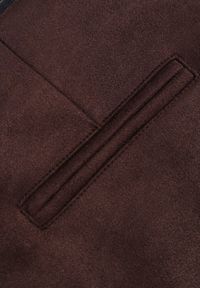 Renee - Brązowe Spódnico-Spodenki z Ozdobną Imitacją Kieszeni Sewressa. Kolor: brązowy. Materiał: koronka. Styl: klasyczny, elegancki #2