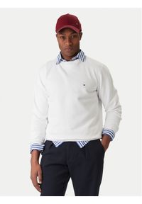 TOMMY HILFIGER - Tommy Hilfiger Bluza Essential MW0MW37232 Biały Regular Fit. Kolor: biały. Materiał: syntetyk
