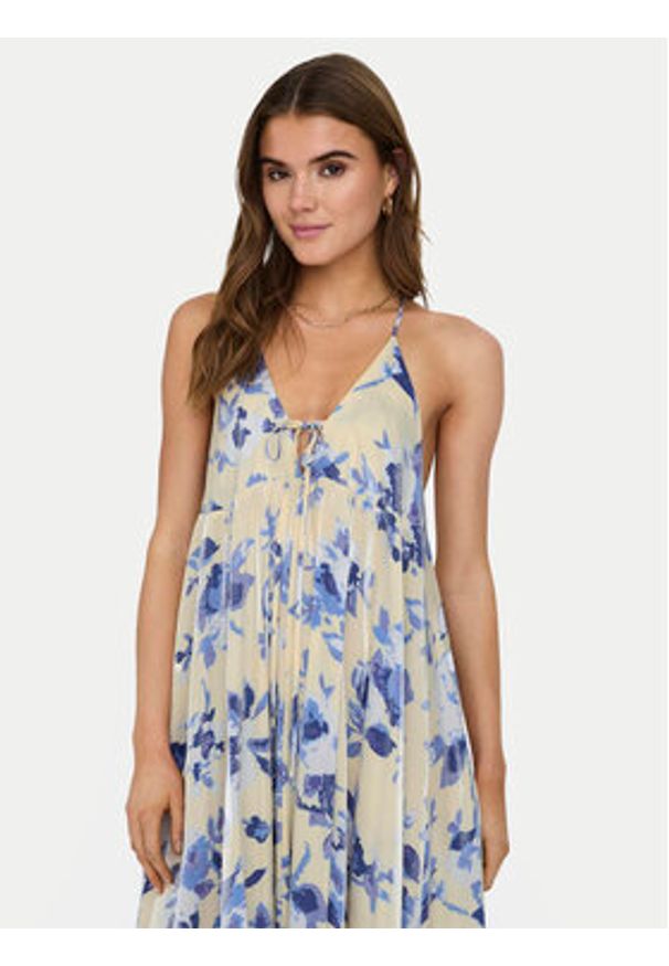 only - ONLY Sukienka letnia Mille 15323229 Écru Regular Fit. Materiał: wiskoza. Sezon: lato