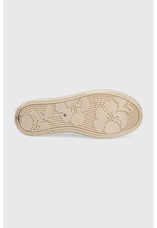 Roxy - Espadryle. Nosek buta: okrągły. Kolor: beżowy. Materiał: guma