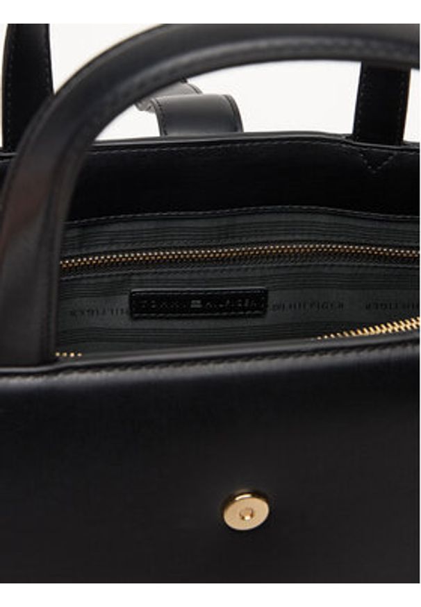 TOMMY HILFIGER - Tommy Hilfiger Torebka Th Heritage Satchel AW0AW18287 Czarny. Kolor: czarny. Materiał: skórzane